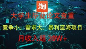 大学生毕业论文查重,暴利蓝海项目,月收入过1W+-学习笔记资源库