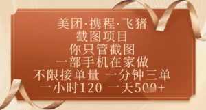 飞猪美团截图项目，你只管截图，一部手机在家做，正规平台无套路，一天5张+【揭秘】-学习笔记资源库