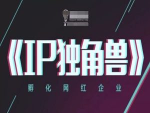 IP独角兽,孵化网红企业,ip教程-学习笔记资源库