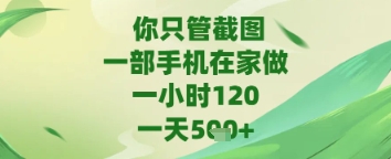 你只管截图，一部手机在家做，苹果安卓都可以，一天5张+【揭秘】-学习笔记资源库
