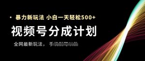 视频号分成计划,全网最暴力玩法,新手一天也能轻松5张+-学习笔记资源库