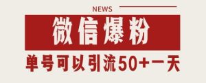 微信爆粉,私域暴力引流打法日引千粉 单号日进50+【揭秘】-学习笔记资源库