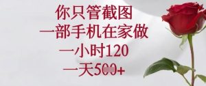 你只管截图,一部手机在家做,苹果安卓都可以,一小时120,一天5张+【揭秘】-学习笔记资源库