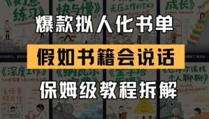 最新爆款拟人化书单玩法,假如书籍会说话,保姆级教程-学习笔记资源库