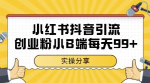 小红书抖音创业粉,小B端粉自热,日引99+的一个玩法【揭秘】-学习笔记资源库