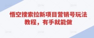 悟空搜索拉新项目营销号玩法教程,有手就能做-学习笔记资源库