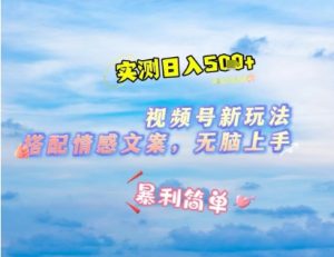 微信视频号最新玩法,表情包搭配情感文案,2分钟一条原创作品,简单好上手,轻松日入几张-学习笔记资源库