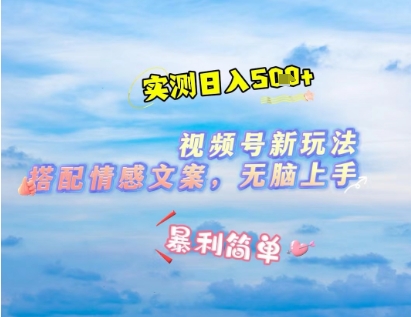 微信视频号最新玩法，表情包搭配情感文案，2分钟一条原创作品，简单好上手，轻松日入几张-学习笔记资源库