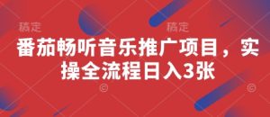 番茄畅听音乐推广项目，实操全流程日入3张-学习笔记资源库