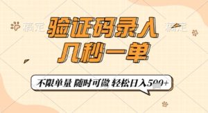 验证码录入，几秒钟一单，只需一部手机即可开始，随时随地可做，每天5张+【揭秘】-学习笔记资源库