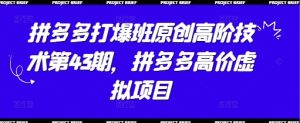 拼多多打爆班原创高阶技术第43期,拼多多高价虚拟项目-学习笔记资源库