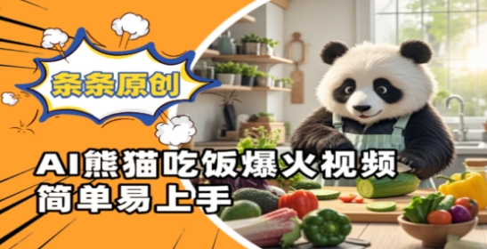 Ai熊猫吃饭爆火视频，条条原创，简单易上手-学习笔记资源库