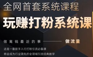 2025行业首套全网全域打粉系统神课,做流量做离钱最近的事,一套新手入行打粉引流必备课-学习笔记资源库