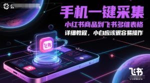 手机一键采集小红书商品到飞书多维表格,详细教程,小白应该很容易操作-学习笔记资源库