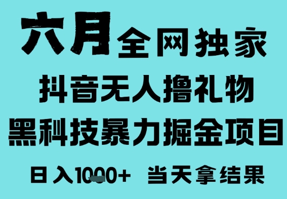 25年6月高爆抖音无人直播最新撸音浪掘金项目，门槛低小白可做，无脑日入1k，可矩阵放大【揭秘】-学习笔记资源库