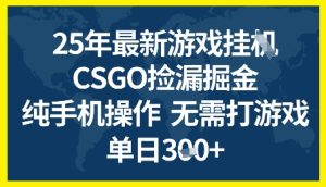 25年CSGO游戏搬砖,全自动挂G,不需要玩游戏,手机操作日入3张+【揭秘】-学习笔记资源库