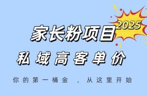家长粉项目,一个可以长期变现暴利项目,私域高客单价,轻松完成你的人生第一桶金-学习笔记资源库