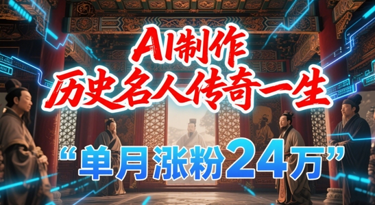 暴力起号！用AI制作历史名人传奇一生，单月涨粉24W，涨粉+变现赛道黑马来了-学习笔记资源库