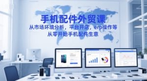 手机配件外贸课,从市场环境分析,平台开店,erp操作等,从零开始手机配件生意-学习笔记资源库
