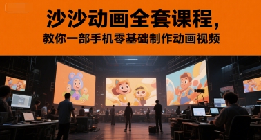 沙沙动画全套课程，教你一部手机零基础制作动画视频-学习笔记资源库