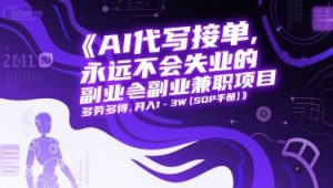 AI代写接单,永远不会失业的副业兼职项目,多劳多得,月入1-3W【SOP手册】-学习笔记资源库