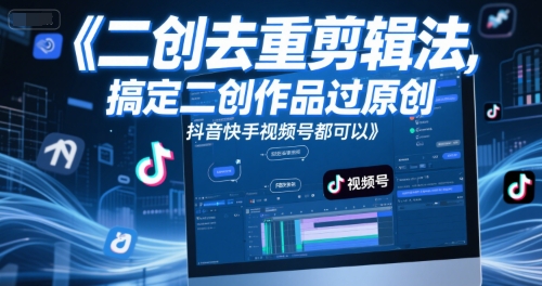 短视频二创去重剪辑法，搞定二创作品过原创，抖音快手视频号都可以-学习笔记资源库