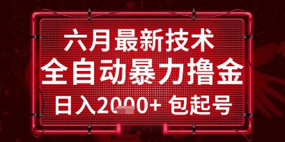 六月最新技术全自动暴力撸金，稳定日入2k+包起号，长期稳定【揭秘】-学习笔记资源库