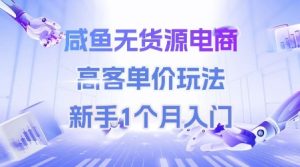 咸鱼无货源电商，高客单价玩法，新手1个月入门-学习笔记资源库