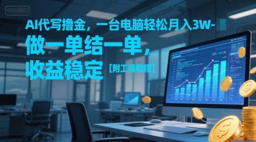 AI代写撸金，一台电脑轻松月入1-3W，做一单结一单，收益稳定【附工具教程】-学习笔记资源库