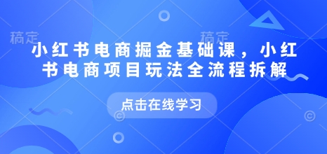 小红书电商掘金课，小红书电商项目玩法全流程拆解（更新5月）-学习笔记资源库