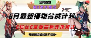 6月份最新得物创作者分成计划2.0玩法,0粉丝0基础四种模式变现,从隐蔽渠道无脑搬运,日入2张-学习笔记资源库