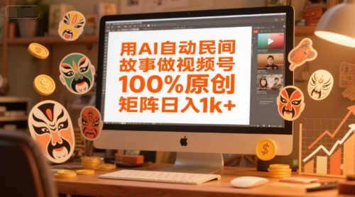 用AI自动民间故事做视频号，100%原创，矩阵日入1k+-学习笔记资源库