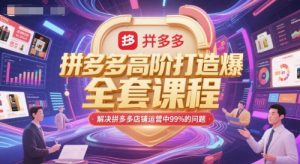 拼多多高阶打造爆款全套课程,解决拼多多店铺运营中99%的问题-学习笔记资源库