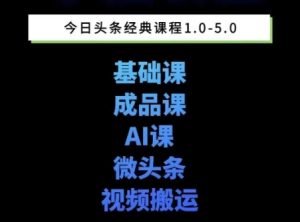头条图文课1-5期教你头条图文写作、微头条、视频搬运变现，适合新手快速起号玩法-学习笔记资源库