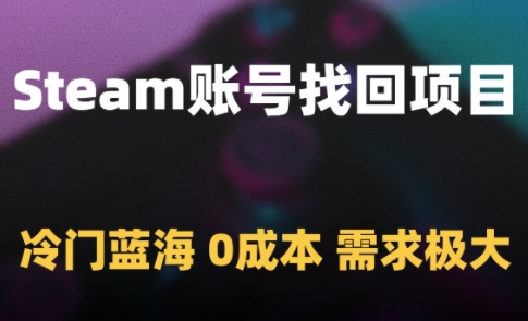 Steam账号找回项目，冷门蓝海，0成本，需求极大-学习笔记资源库