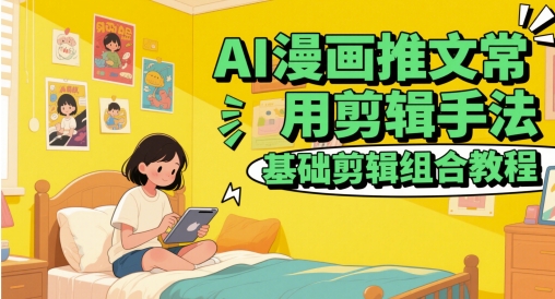 AI漫画推文常用剪辑手法，基础剪辑组合教程-学习笔记资源库