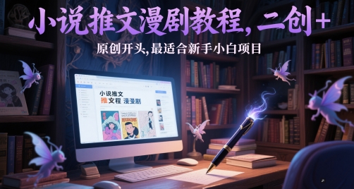 小说推文漫剧教程，二创+原创开头，最适合新手小白项目-学习笔记资源库