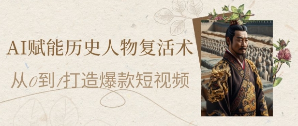AI赋能历史人物复活术：从0到1打造爆款短视频，7天涨粉10W，小白也能月入过1W-学习笔记资源库