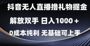 抖音无人直播撸礼物掘金,解放双手,日入1k,0成本纯利,无基础可上手【揭秘】-学习笔记资源库