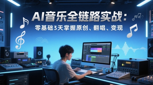 AI音乐全链路实战变现课：零基础3天掌握原创、翻唱、变现-学习笔记资源库