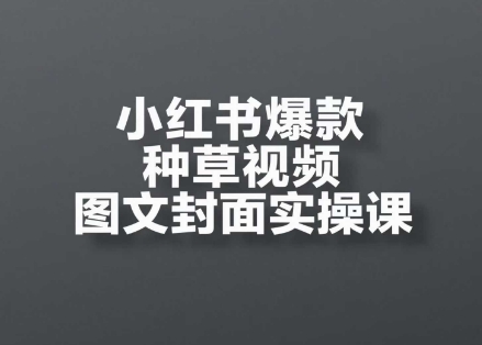 小红书爆款种草视频图文封面实操课，​开店、选品、引流、变现全流程-学习笔记资源库