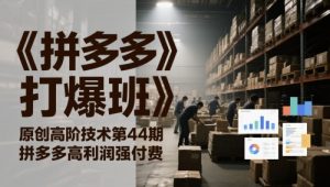 《拼多多打爆班》原创高阶技术第44期,拼多多高利润强付费-学习笔记资源库