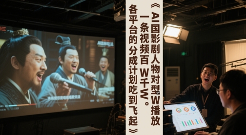 AI三国影视剧人物对口型唱歌玩法，一条视频百W千W播放，各平台的分成计划吃到飞起-学习笔记资源库