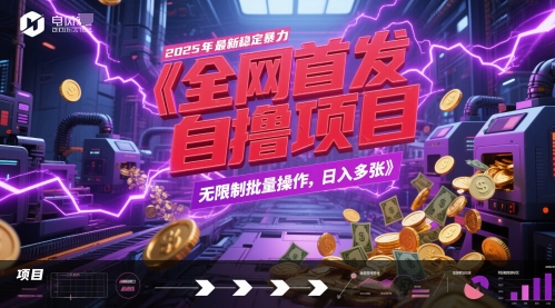 全网首发，2025年最新稳定暴力全自动自撸项目，无限制批量操作，日入多张【揭秘】-学习笔记资源库