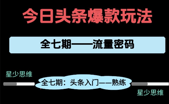 头条系列全七期项目拆解，全是干货，新手从0-1必经过程，99的人会踩的坑-学习笔记资源库