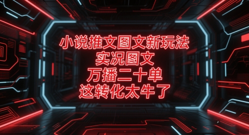 小说推文图文新玩法，实况图文，万播二十单，这转化太牛了！-学习笔记资源库