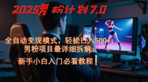 2025男粉计划7.0,全自动变现模式,轻松日入5张+,新手小白必看课程-学习笔记资源库