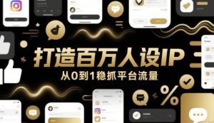 打造百万人设IP,从0到1稳抓平台流量-学习笔记资源库