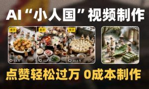 爆款1000W+播放微缩景观迷你小人国AI视频0成本制作全流程教学-学习笔记资源库