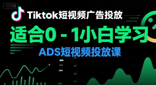Tiktok短视频广告投放，适合0-1小白学习ADS短视频投放课-学习笔记资源库